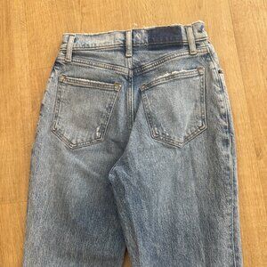 ABERCROMBIE &FITCH THE 90 DEG STRAIGHT ULTRA HI RISE  SLIT HEM SZ 25